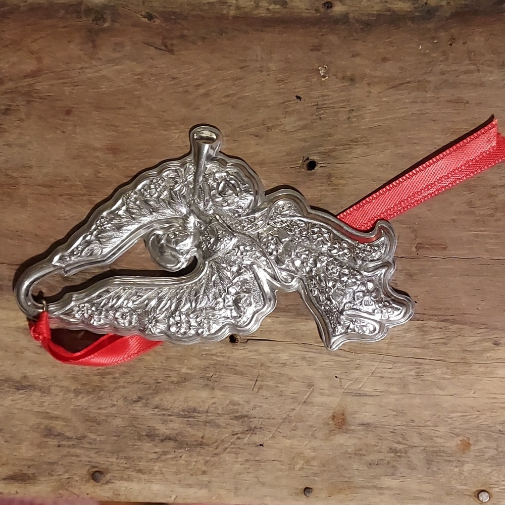 Vintage STIEFF Pewter Angel Ornament.